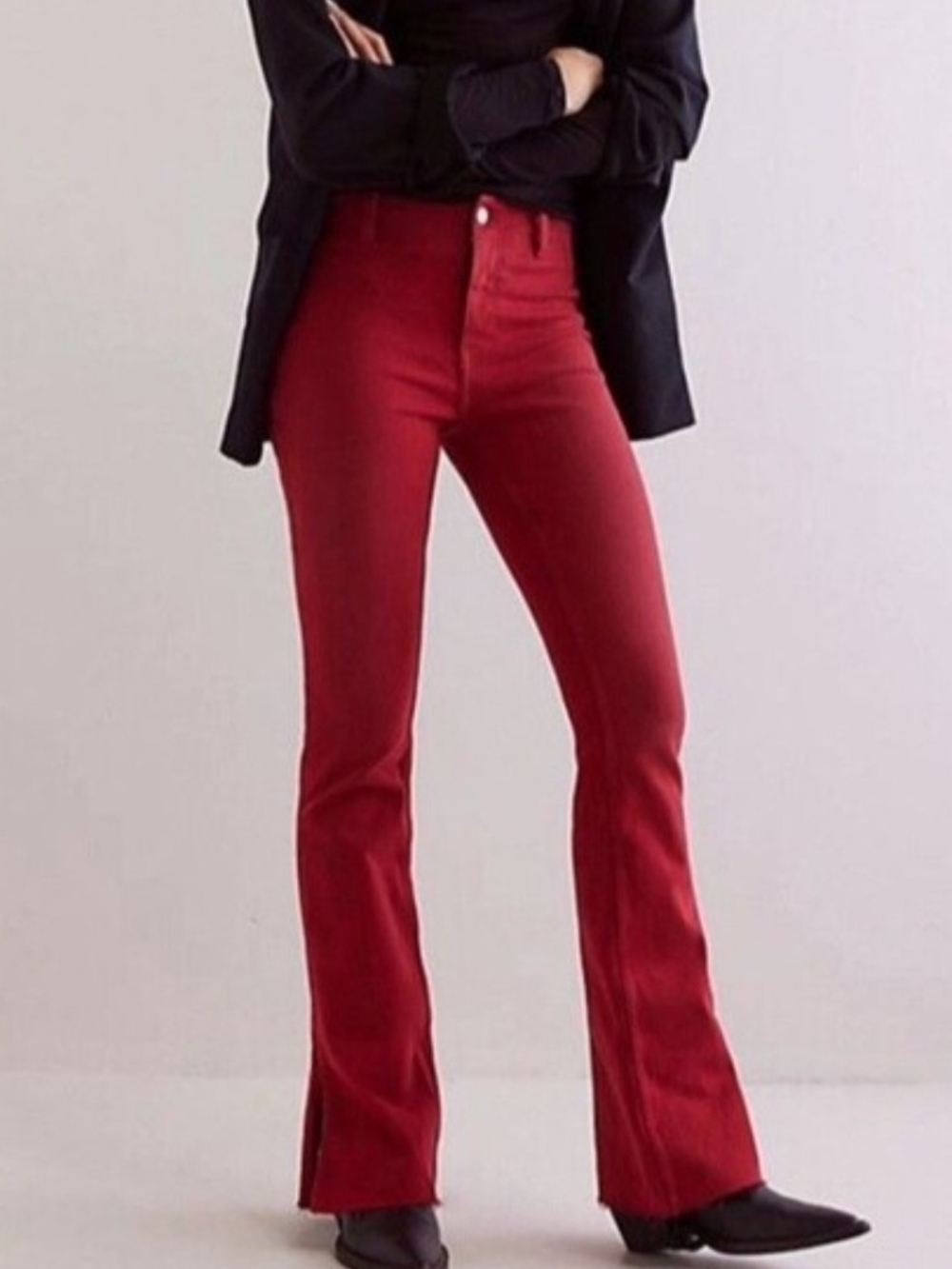 Free People We The Free Level Up Slit Bootcut Jeans.